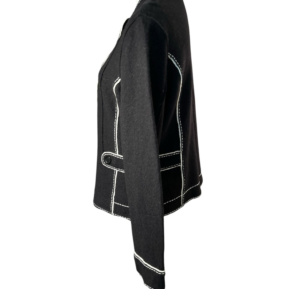 Talbots Black Merino Wool Military Coat 🆕 - Picture 4 of 8